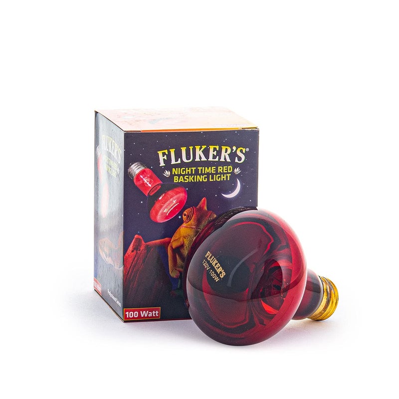 Fluker's Night Time Red Basking Spotlight, Infrared Heat Lamp for Reptiles, 100 Watt - Image 1